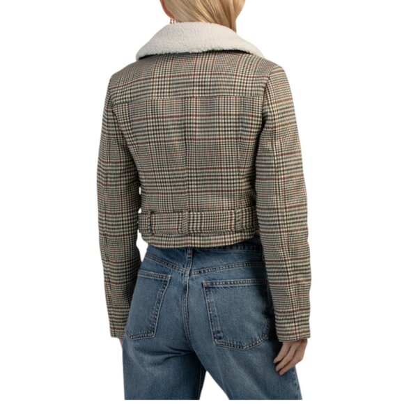 NEW 7 FOR ALL MANKIND Blouson Jacket With Removable Faux Fur Collar - Picture 2 of 4